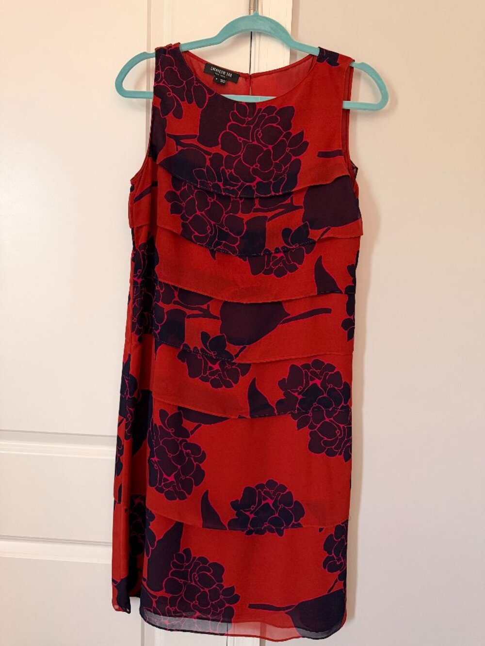 Lafayette 148 New York 100% Silk Floral Tiered Dress